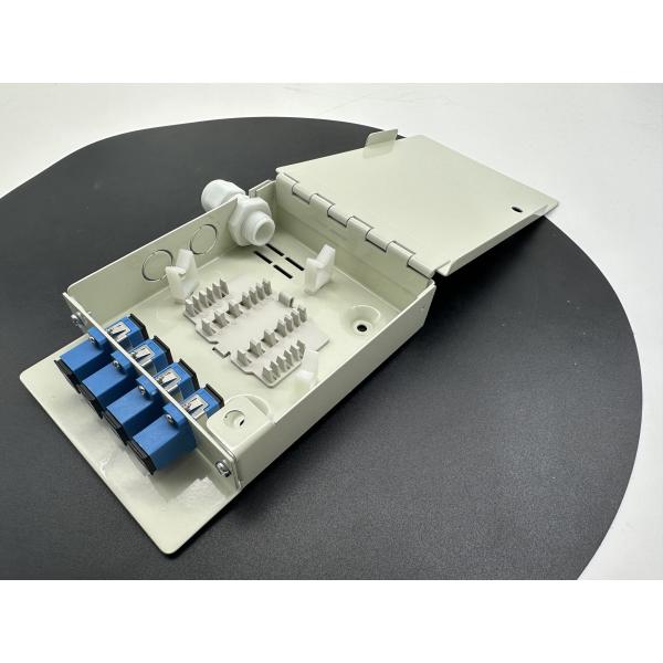 4 Port Indoor FTTH Wall Mount and Desktop Fiber Optic Distribution Box with SC/UPC Adapter