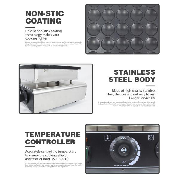 0.85KW Commercial Dutch Mini Pancake Maker Poffertjes Making Machine with Timer 0-5mins