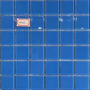China 48X48MM Swimming Pool Mosaic Tiles Blue Color Glass Mosac Tiles on sale
