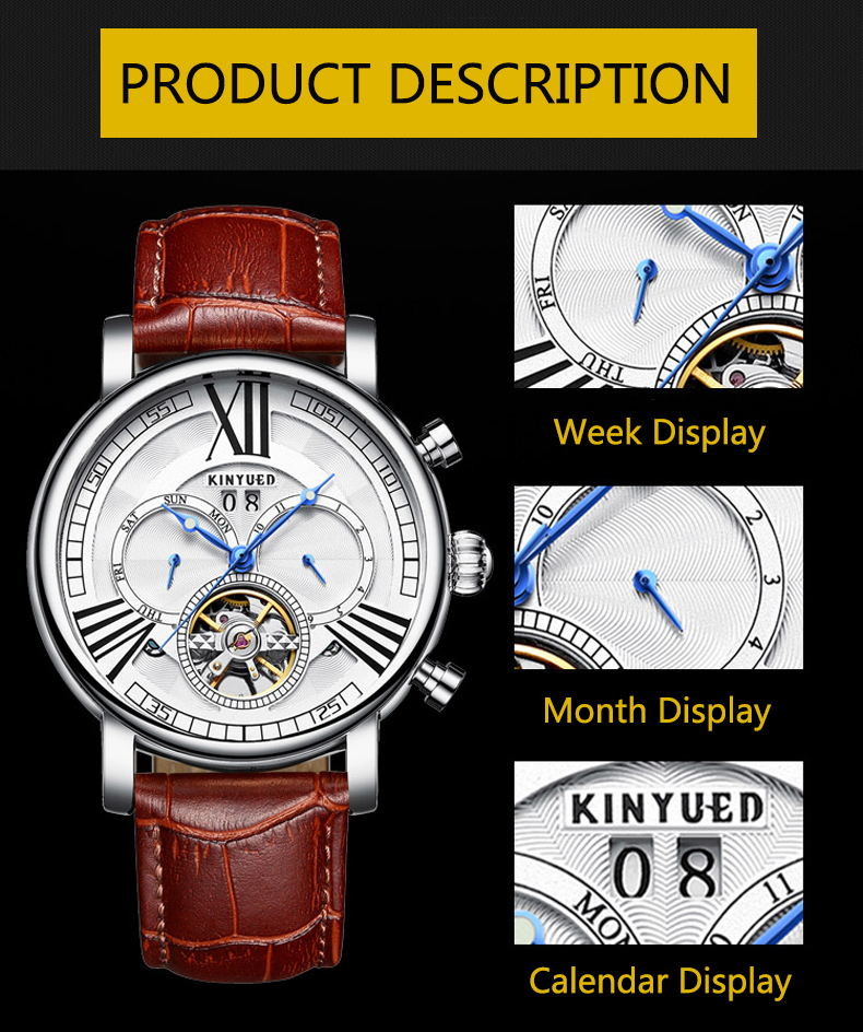 Classic Brown Automatic Mechanical Watch High Hardness Hardlex Glass