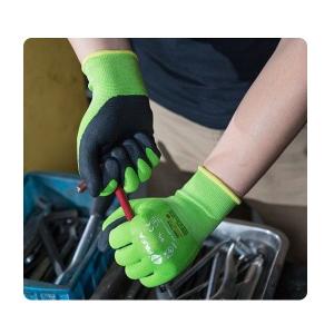 China Building Materials And Automotive 15 Gauge Foam Palm Coating Hand Safety Gloves on sale