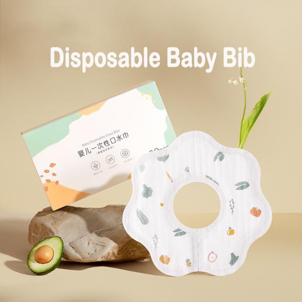 Organic Cotton Baby Waterproof Feeding Bib in a Comprehensive Assortment of Colors