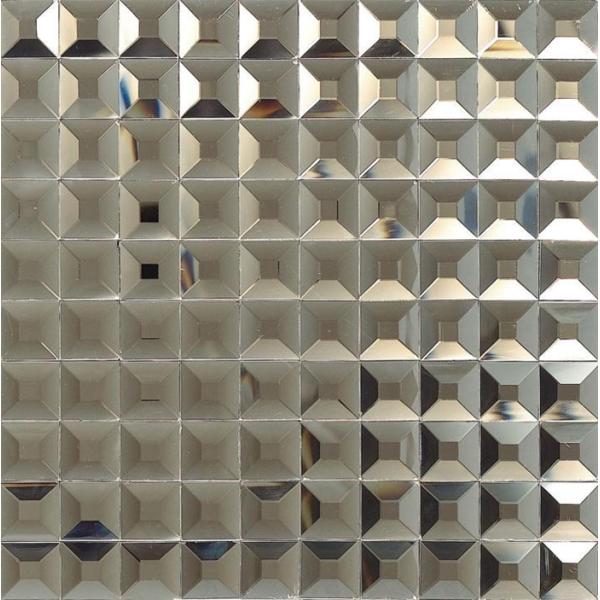Decorative Silver Metallic Floor Tiles , Solid Mirror Metallic Mosaic Bathroom Tiles