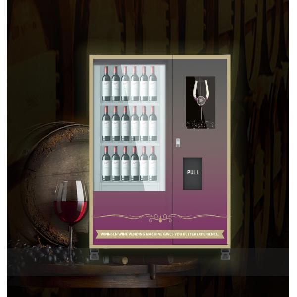 Lcd 24 Hours Wine Vending Machine With Advertising Screen