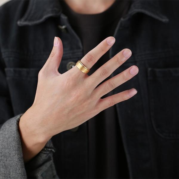 Black / Silver / Gold Stainless Steel Spinner Ring 8mm Third Party Appraisal For Men Women