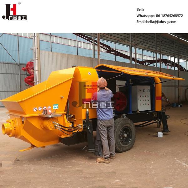 Diesel And Electric Power Type Tow Behind Trailer Stationary Station Concrete Pump Schwing Stetter Concrete Pumps