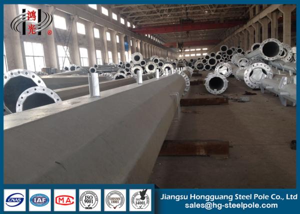 2 Sections 220 KV Power Transmission Poles Steel Power Pole With Bitumen