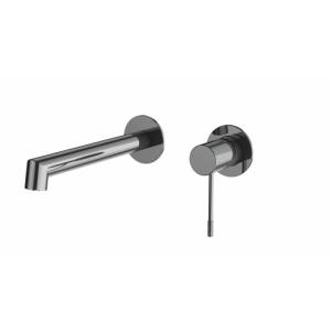 Quality Gun Grey Chrome Brass Wall Mounted Basin Taps Sink Faucet wholesale