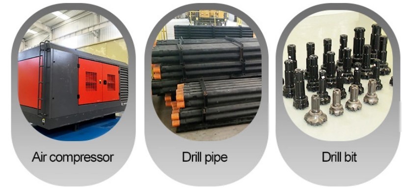 200m Crawler Mounted Borehole Drilling Rig With 3 Meter Drilling Rods By Hydraulic Drilling System ST 200