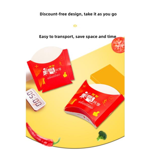 Cardboard Food French Fries Packaging Box Takeaway Disposable Container