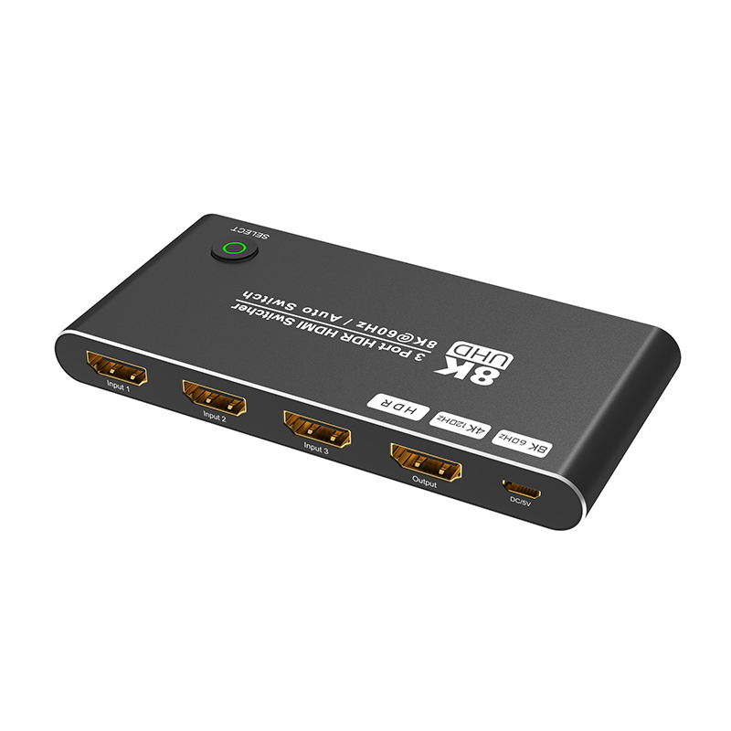 8K HDMI Switch 3 In 1 Out Support 3 HDMI Input 8K 60Hz 4K 120Hz Advanced Technology