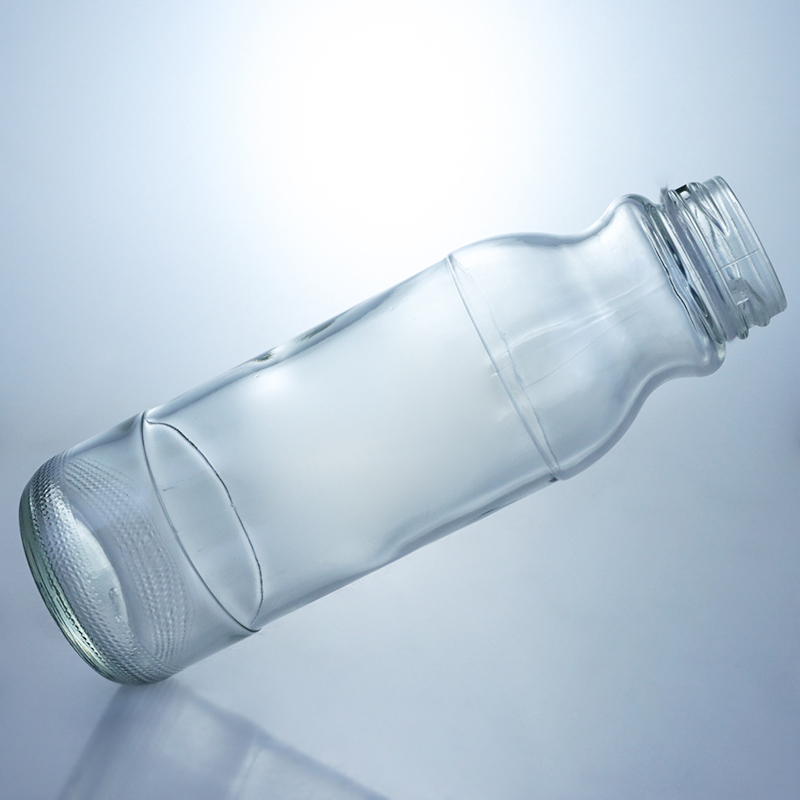 Customized Logo Clear Milk Bottle 320ml 500ml Glass Juice Coffee Bottle With Screw Lid