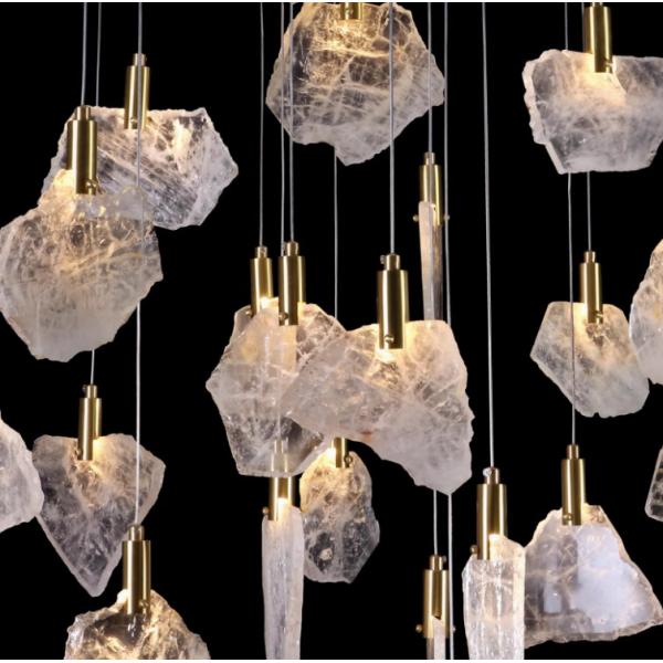 Brazil imported pure natural crystal stone lamp chandelier bedroom living room restaurant lamp simple American crystal lamp