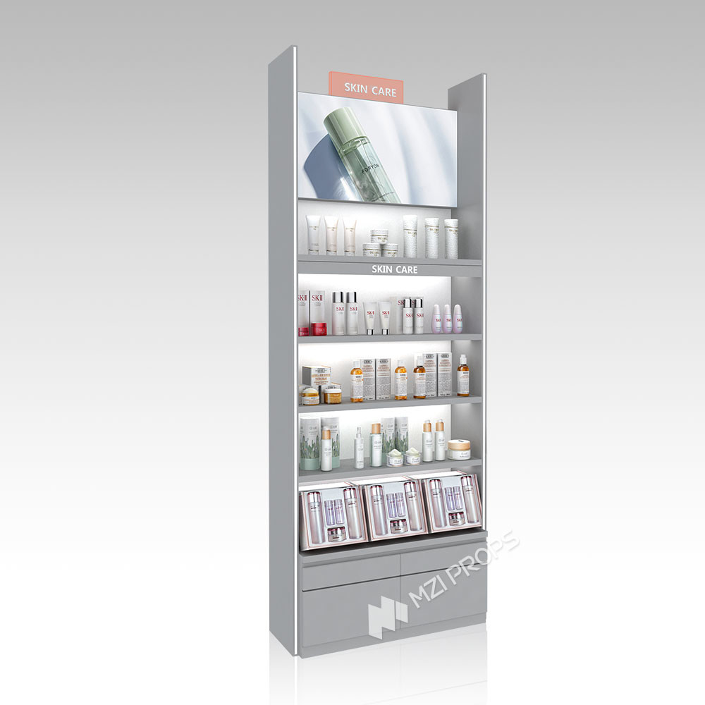YHeS-P7 Multi-Level Lighting System Skincare Display Cabinet with 60mm Light Box