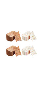 Square Brown Kraft Boxes Heavy Duty Paper Gift Box With Clear Windows 3.3x3.3x1.2 For Party Favor Treats, Bakery