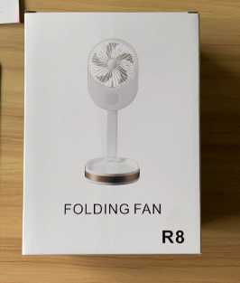Customized Logo 1500 mAh USB Rechargeable Table Fan with LED Light and ABS PP Material