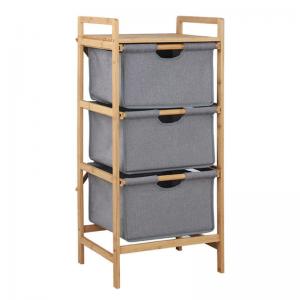 Quality Three Layers Bamboo Laundry Basket Bathroom Shelf Storage Waterproof With Handle wholesale