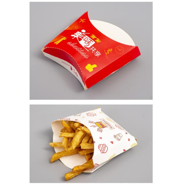 Cardboard Food French Fries Packaging Box Takeaway Disposable Container