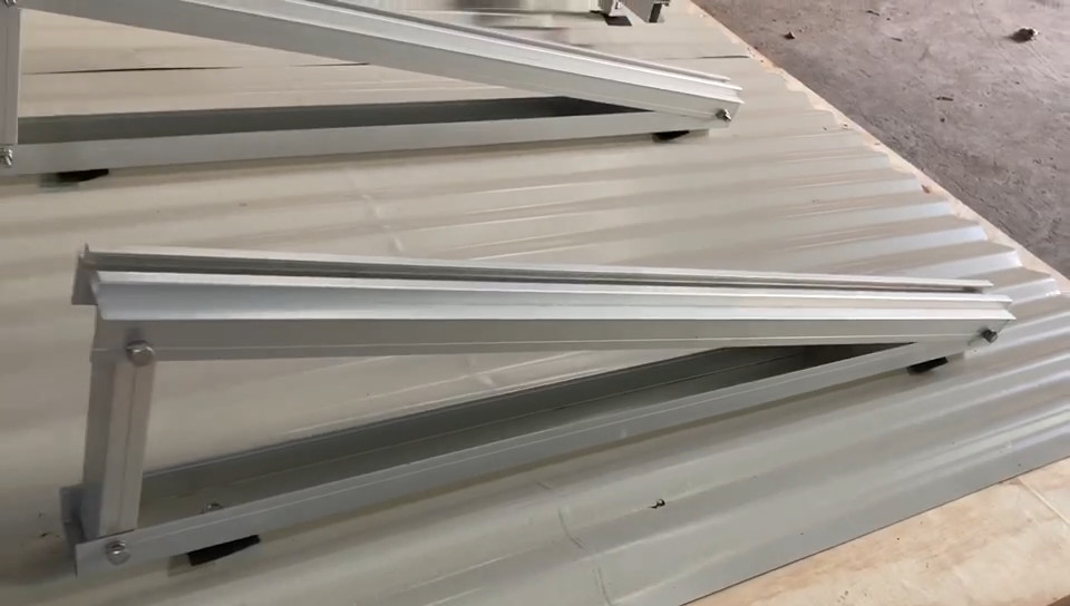 AL 6005-T5 Flat Roof Solar Panel Racking Systems With Tripod Construction