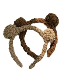 Quality Female Antislip Bear Ear Plush Hairpin Face Washing Plush Headband wholesale