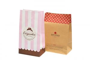 Quality Natural Sustainable Bakery Packaging Bags / Food Grade Brown Paper Bags wholesale