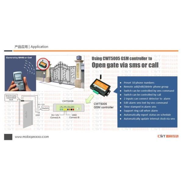 CWT5005 gsm gate opener, supports 1000 pcs mobile phone numbers