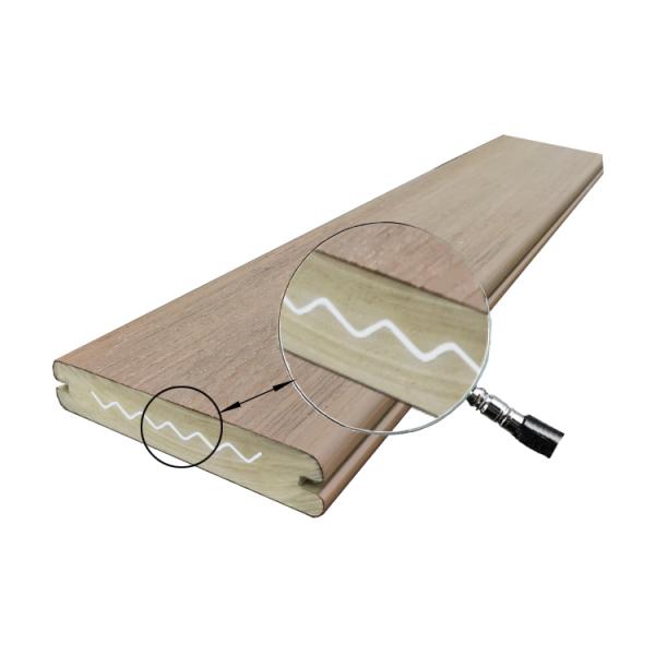 140mm*25mm Luxury Strengthen Outdoor Terrace Deck Garden Flooring with Aluminum Profiles