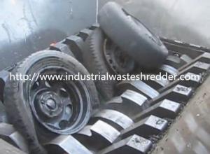 Quality Double Shaft Waste Tire Shredder , Industrial Truck Tire Shredding Machine wholesale