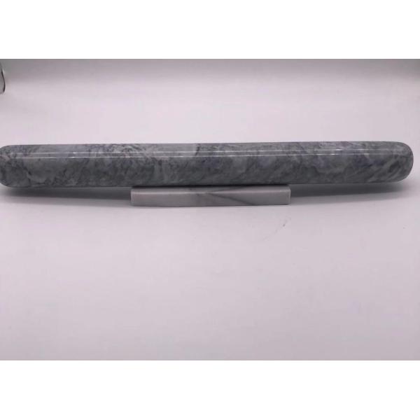 French Marble Stone Rolling Pin 39cm With Marble Base Polished
