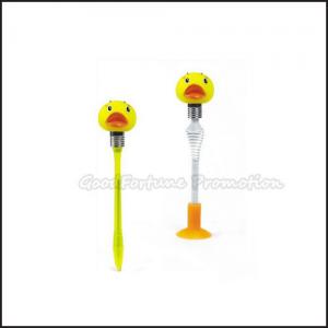 Quality Hot Sale Cheap Promotional printed logo led light yellow duck design ballpoint pen gift wholesale