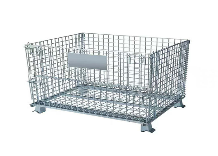 2 swivel Folding Wire Container , SGS Pallet Mesh Container