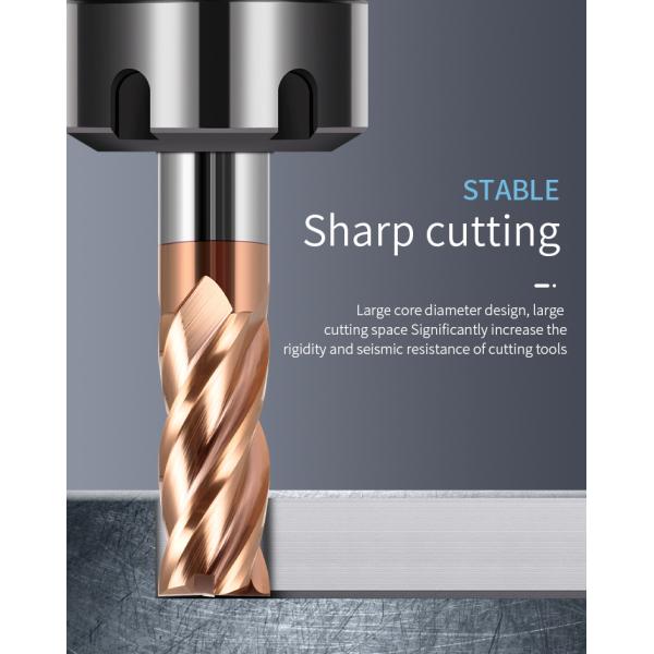 Factory Sales HRC55/60/65 Tungsten Carbide End Mill Cutter 4-Flute CNC Metal Milling TiSiN Coating ODM OEM for Metal Processing