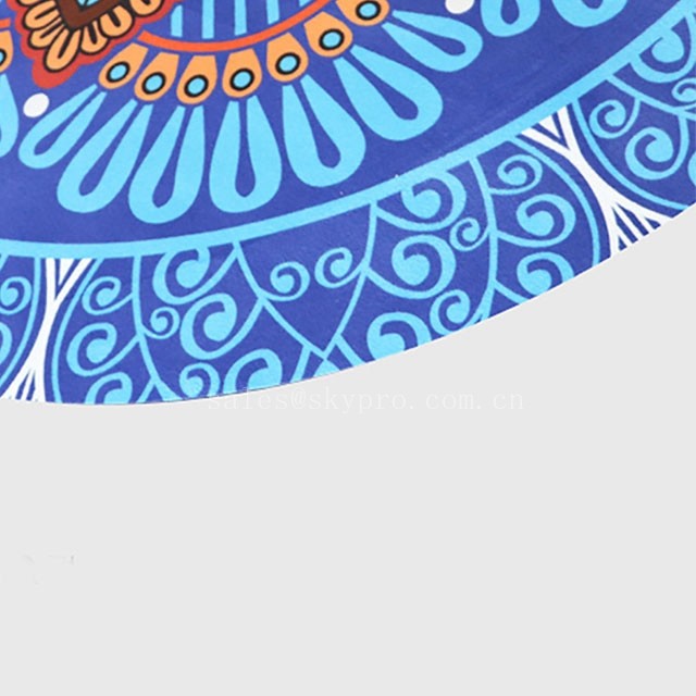 Customized Pattern Natural Rubber Mat / Mandala Printed Meditation Mat