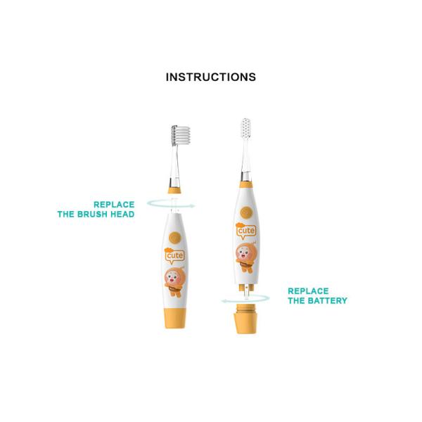 Kids IPX7 Oral Care Electric Toothbrush Battery Powered With Dupont Nylon Bristle