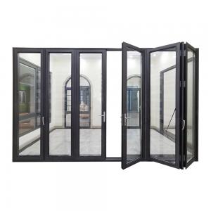 China Anodized White Aluminium Bifold Doors , Two Side Open Door Hollow Glazed on sale