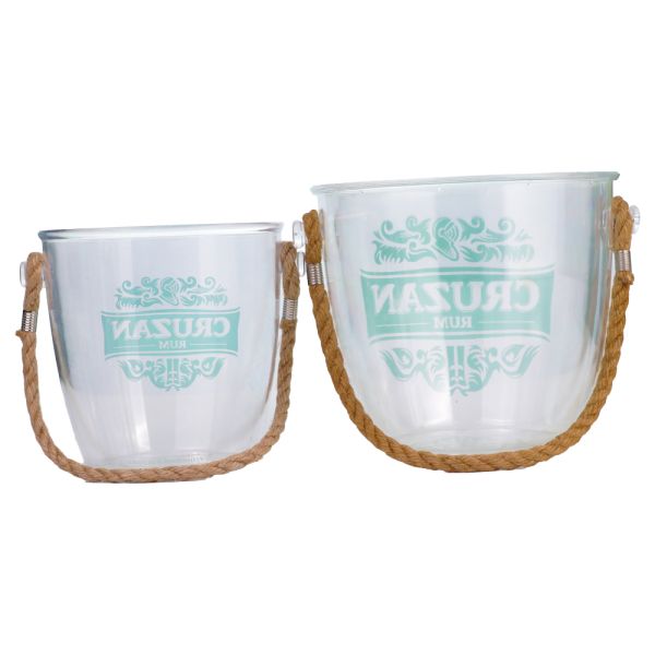 2.5L Transparent Plastic Drink Bucket Single Walled Chiller Bucket For Desktop Picnic