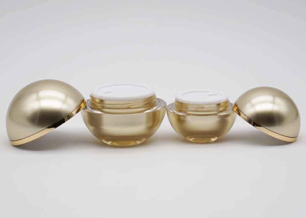 Spherical Cosmetic Cream Containers Gold Color Volume 30g 50g OEM Available