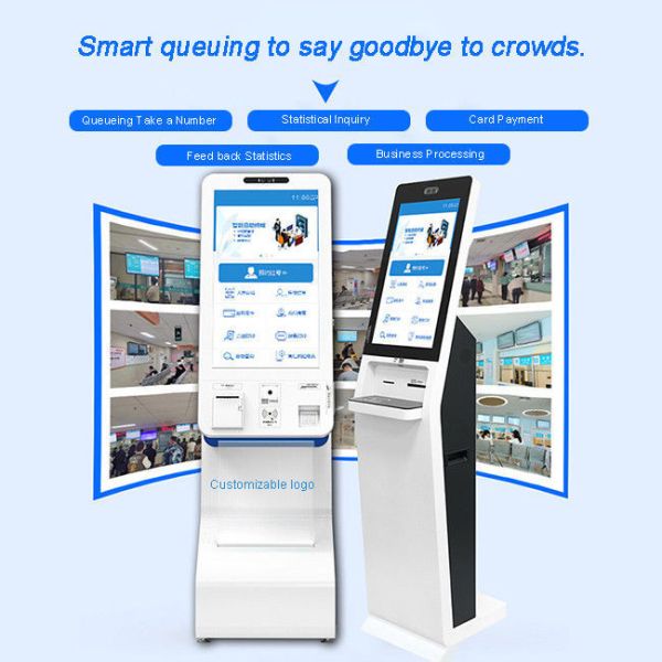 32 inch Touchscreen Hospital Triage Queuing and Ticket Dispensing Machine Improve efficiency