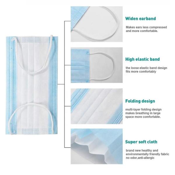 Medical Disposable Protective 3-Ply Surgical Face Mask