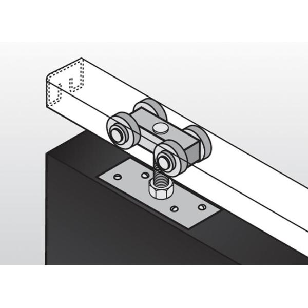32mm Hanging Door Rollers Guide Rail Iron Carriage Roller Smooth Rolling Trolley System