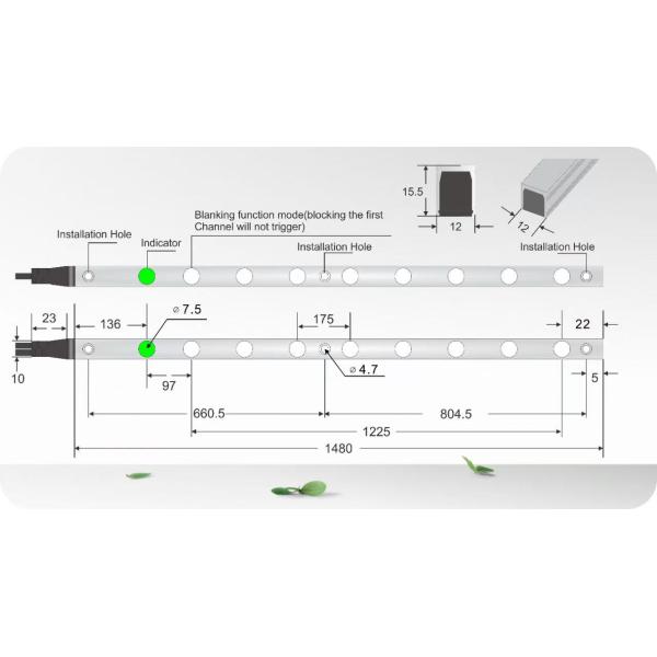 Embedded Safety Light Curtain In Door Tracks For Seamless Integration With Cross-Beam Tech