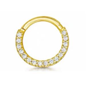 Quality 14G 16G 14k Gold Clicker Piercing For Nose Septum 6mm 10mm Size wholesale