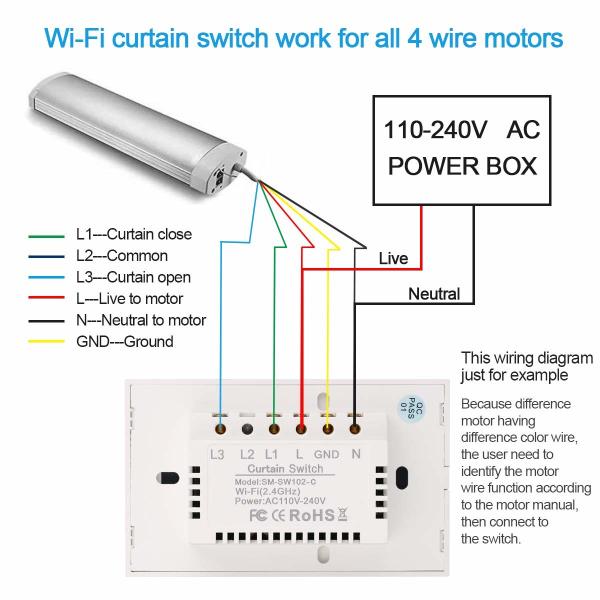 Oem Voice Operated Tuya App Remote On Off Window Roller Blinds Garage Wifi Curtain Shutter Switch With Google