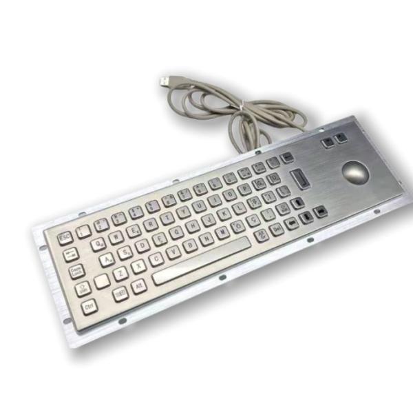 KIOSK IP65/IK07 Stainless Steel Industrial Keyboard With Trackball Waterproof