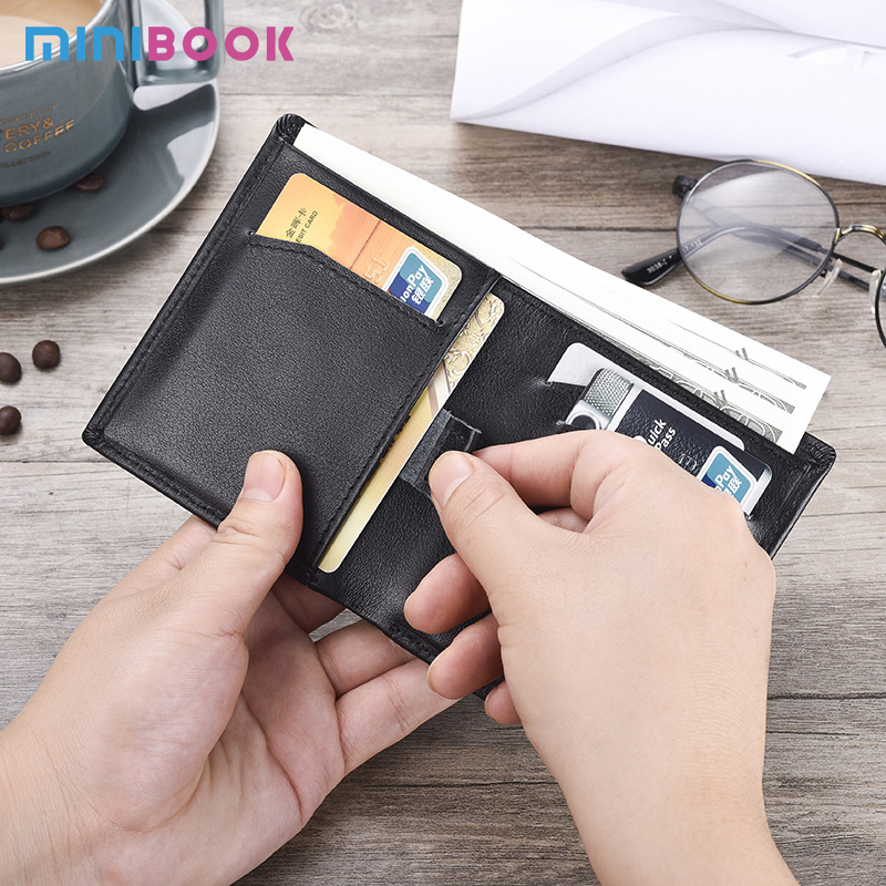 Custom Your Logo Men's Short Wallet Thin Minimalist Front Pocket Rfid Blocking Purse