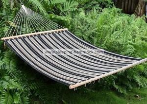 China Poolside Quilted Fabric Hammock , Clothhammock Double Replacement Charcoal Grey Stripe on sale