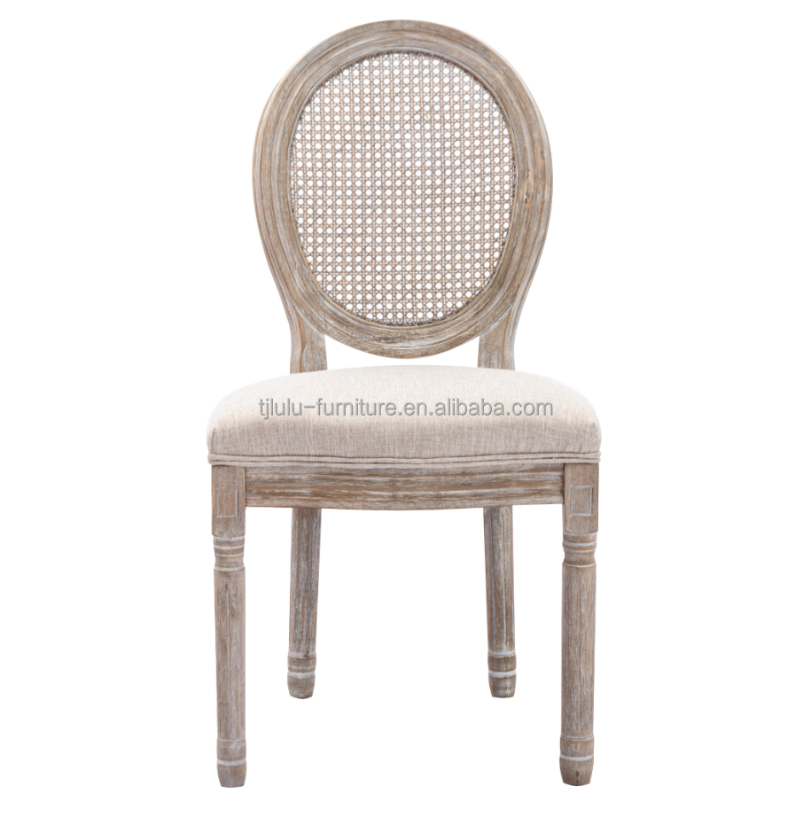 Hotel Furniture Classic Style Rattan Back Banquet Modern Nordic Chair 50pcs Upholstered Solid Wood Wedding Chair for Events