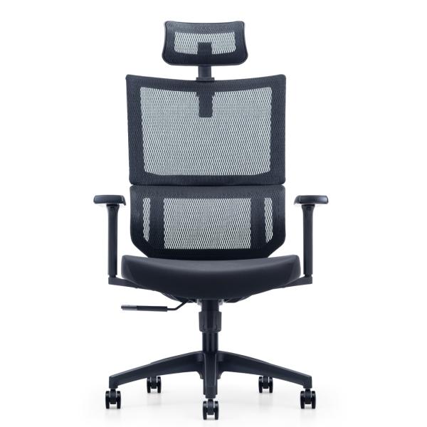 Breathable Mesh Back Office Chair With Adjustable Seat Cushion And Headrest