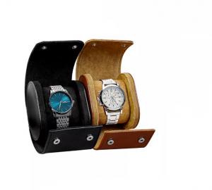 China PU Leather Wrist Watch Packaging Box Custom Logo 3.9*3.2*2.7 in on sale
