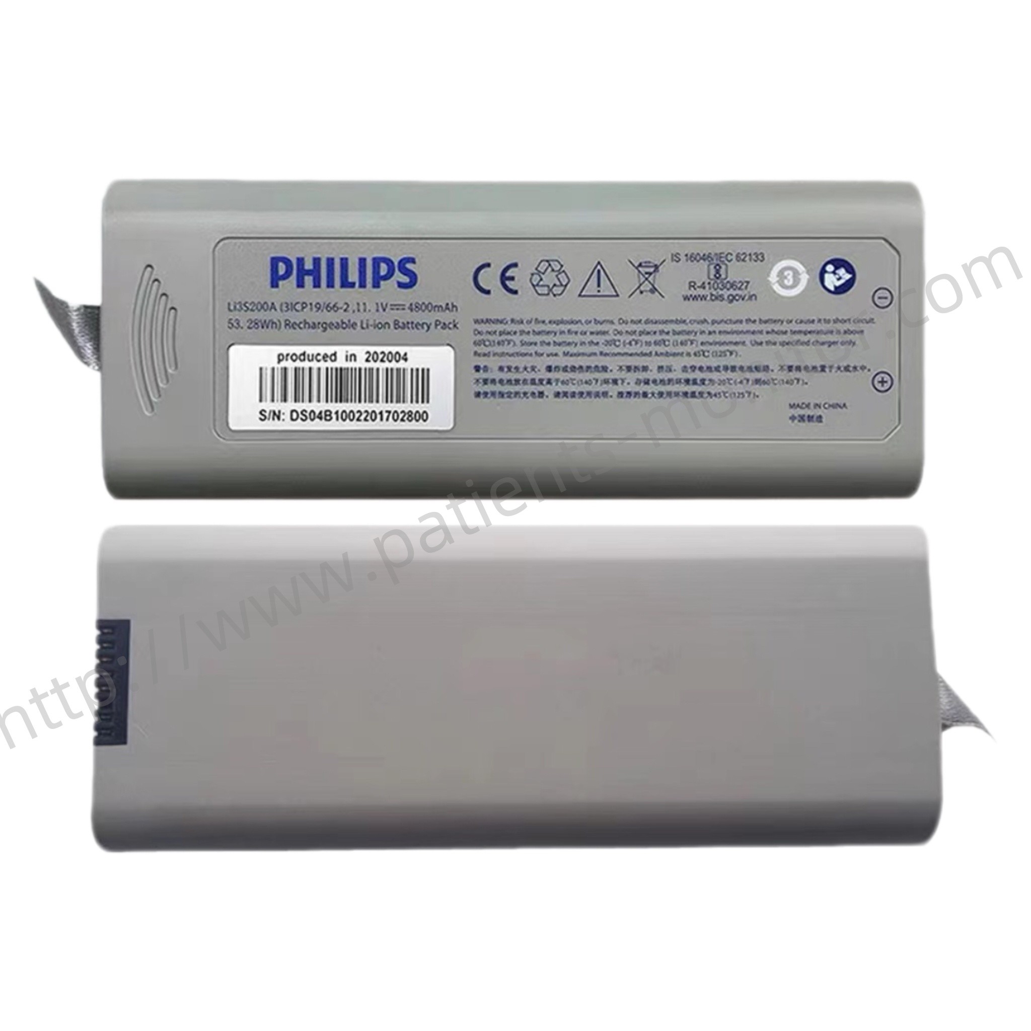 PHiliph LI3S200A Rechargeable Li-ion Battery Pack For For GS10 GS20 G30 G40 G30e G40e Patient Monitor 11.1V 4800mAh